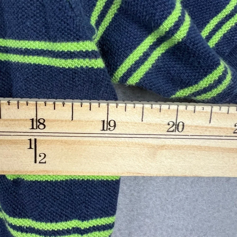 Vintage Y2K Polo Ralph Lauren Mens L Navy Green Striped Short Sleeve Polo Shirt